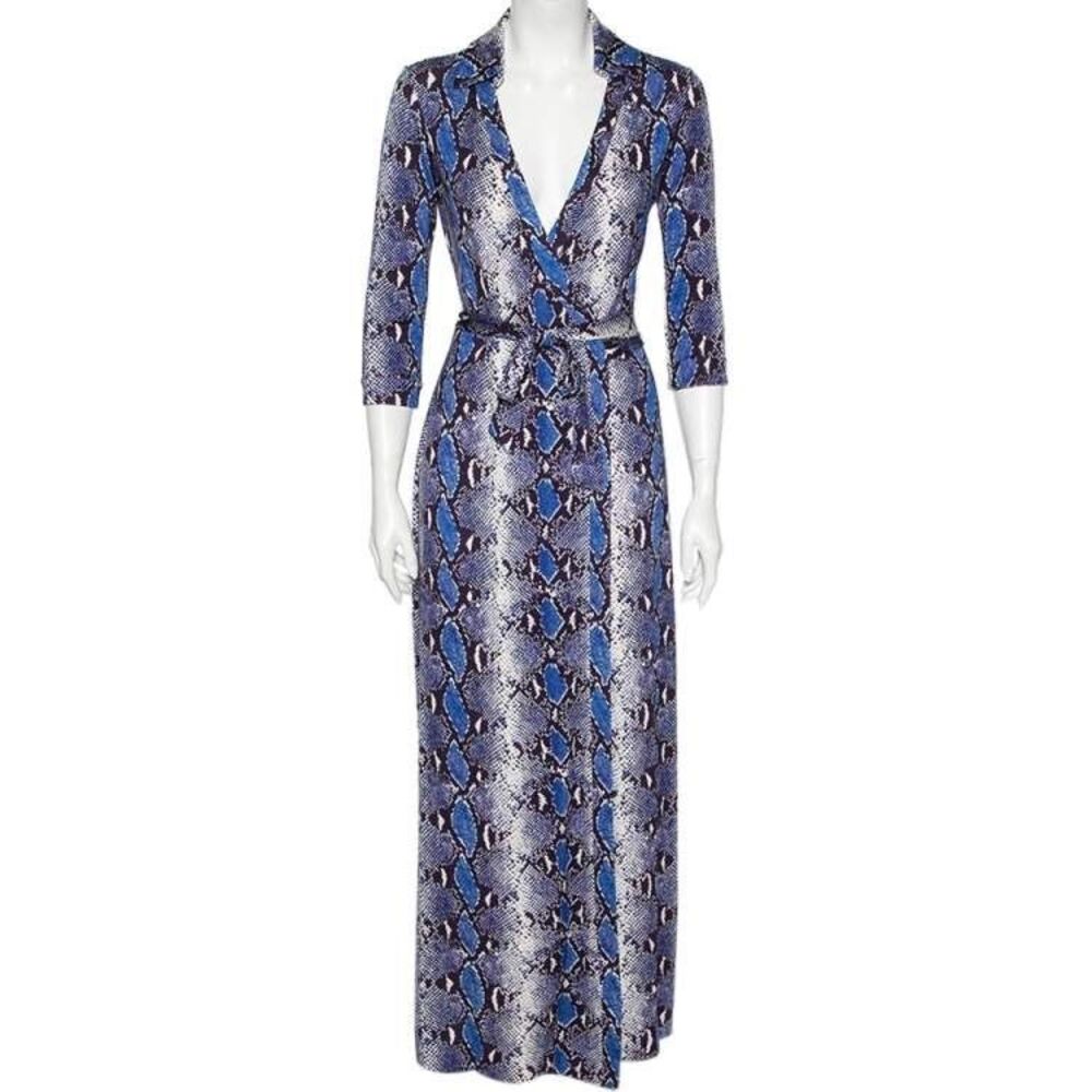 Diane von Furstenberg blue python-printed silk je… - image 1